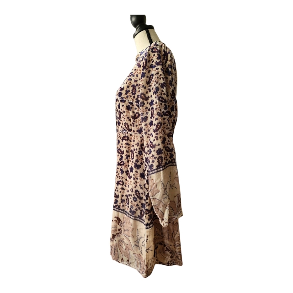 CHASER‎ Open Back Silk Blend Mini Dress Folkloric Tapestry Velvet Size M New - Picture 4 of 9
